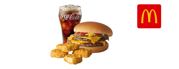 麥當勞雙層牛肉吉事堡+麥克鷄塊(4塊)+可樂(中)好禮即享券